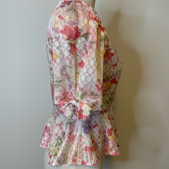 Vintage 80’s floral peplum blouse - Picture 3 of 5